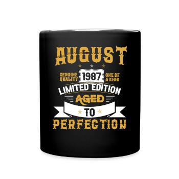 Anniversaire Août 1987 né Vintage - Mug uni - noir - Devant