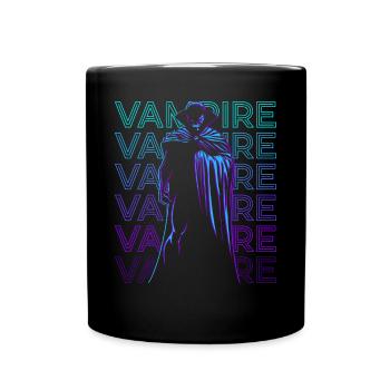 Vampir Blutsauger Retro - Tasse einfarbig - Schwarz - Vorne