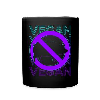 Végétalien Végétarien Veganisme Rétro - Mug uni - noir - Devant