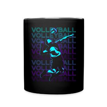 Joueur de volley-ball Retro - Mug uni - noir - Devant