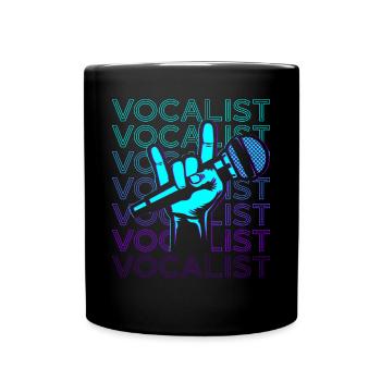 Sänger Sängerin Musiker Rockschild Mikrofon - Tasse einfarbig - Schwarz - Vorne