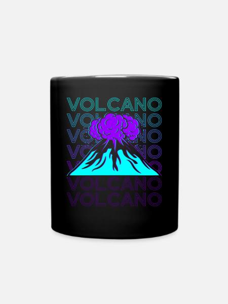 Vulkan Retro - Tasse einfarbig - Schwarz