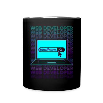 Web-Entwickler Web-Entwicklung Retro - Tasse einfarbig - Schwarz - Vorne