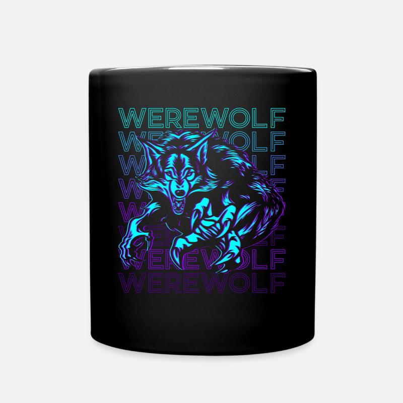 Werwolf Retro - Tasse einfarbig - Schwarz