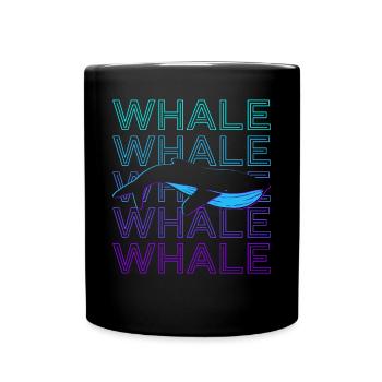 Baleine rétro - Mug uni - noir - Devant