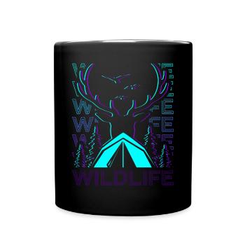 Faune Camping Camping Camping Rétro - Mug uni - noir - Devant