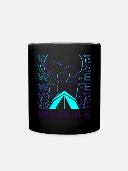 Wildlife Camping Wohnmobil Retro - Tasse einfarbig - Schwarz