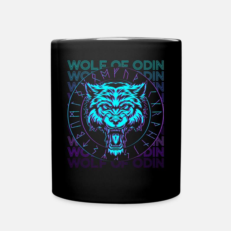 Wolf von Odin Geri Freki Wikinger Nordische Mythol - Tasse einfarbig - Schwarz