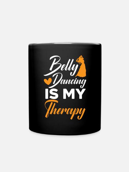 Bauchtanz ist meine Therapie Shimmy Bauchtänzerin - Tasse einfarbig - Schwarz