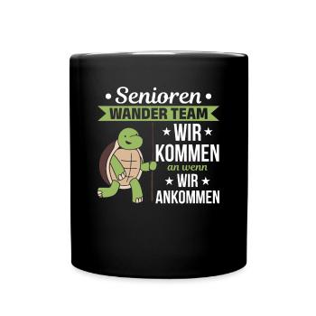 Senioren Wander Team Pensionisten Wander Team - Tasse einfarbig - Schwarz - Vorne