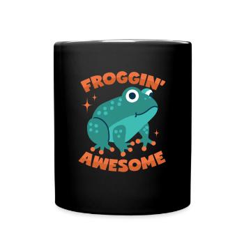 Frosch Wortwitz - Tasse einfarbig - Schwarz - Vorne