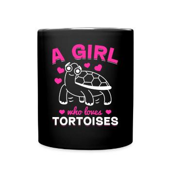 Land Tortoise Turtle Lover Girl - A girl who - Full Colour Mug - black - Front