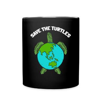 Tortues Du Jour de la Terre amoureux des tortues de mer - Mug uni - noir - Devant