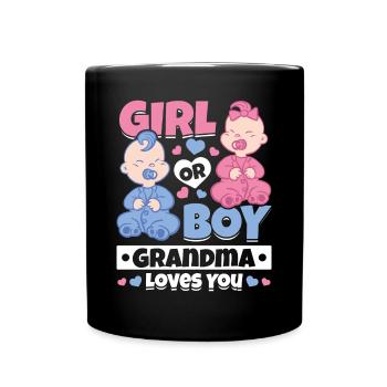 Fille ou garçon grand-mère vous aime - sexe de la - Mug uni - noir - Devant