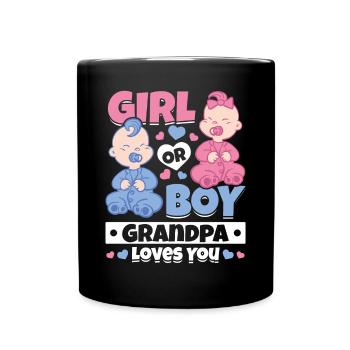 Fille ou garçon Grand-père vous aime grossesse - Mug uni - noir - Devant