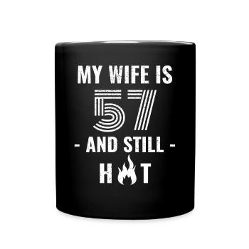 Cadeau d’anniversaire de femme de 57 ans - Mug uni - noir - Devant