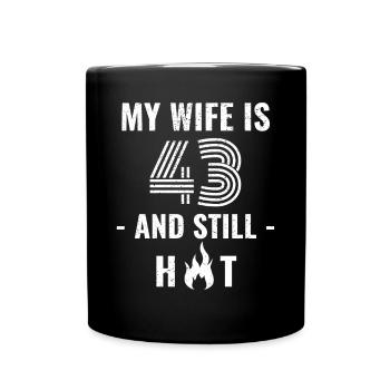 43 years birthday wife gift - Full Colour Mug - black - Front