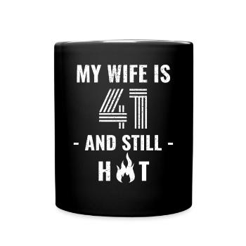 41 years birthday wife gift - Full Colour Mug - black - Front