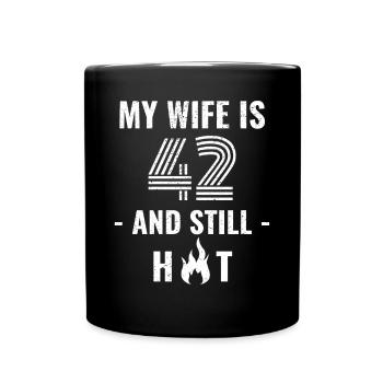 42 years birthday wife gift - Full Colour Mug - black - Front