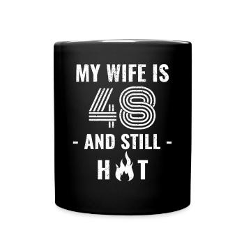48 years birthday wife gift - Full Colour Mug - black - Front