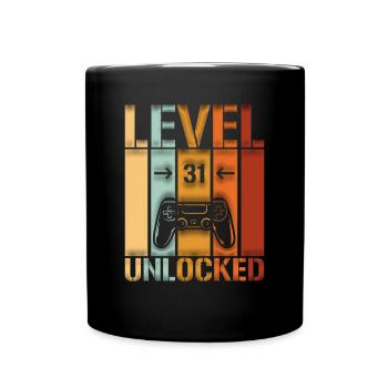 31st Birthday Level 31 unlocked - Full Colour Mug - black - Front