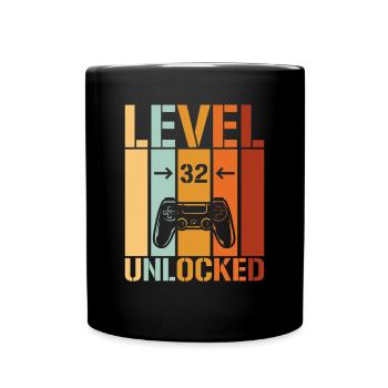 32nd Birthday Level 32 unlocked - Full Colour Mug - black - Front