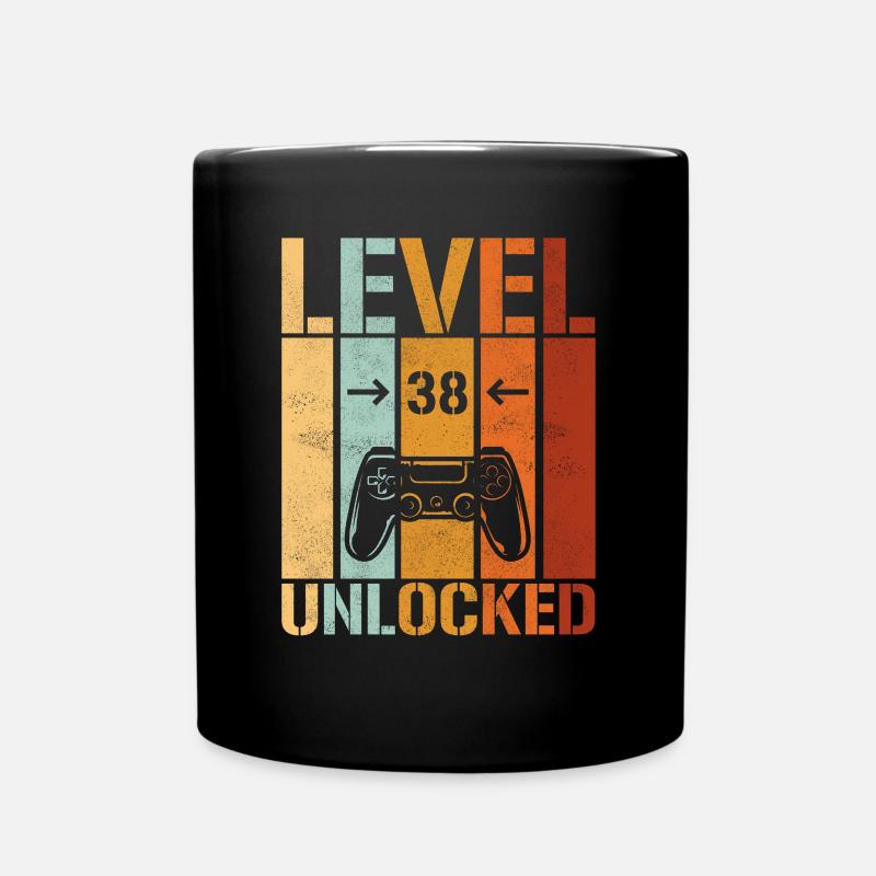 38. Geburtstag Level 38 unlocked - Tasse einfarbig - Schwarz