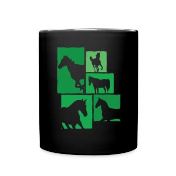 Horses, riders, equestrian design - Full Colour Mug - black - Front