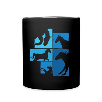 Horses, riders, equestrian design - Full Colour Mug - black - Front
