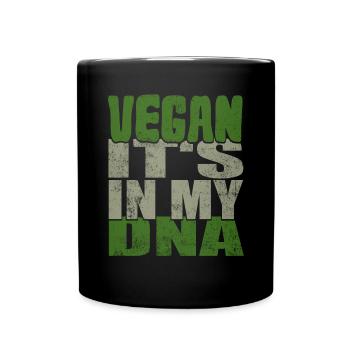 Vegan It's In My DNA Vegetarian - Full Colour Mug - black - Front