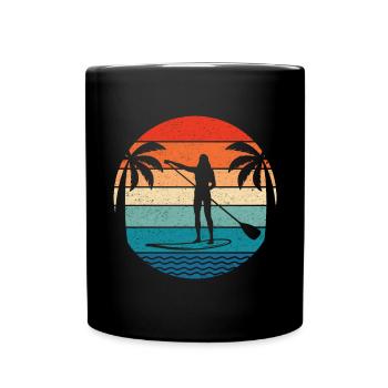 Stand Up Paddleboarding Vintage Wassersport Paddel - Tasse einfarbig - Schwarz - Vorne