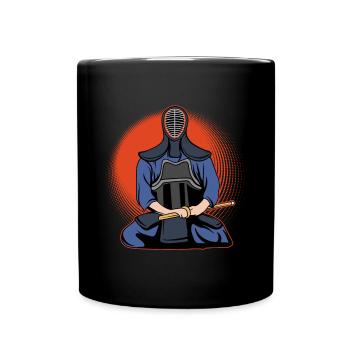 Kendo Meister Aikido Kenjutsu Bambus Schwerter - Tasse einfarbig - Schwarz - Vorne