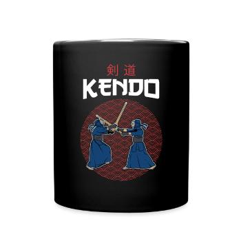 Kendo Meister Aikido Kenjutsu Bambus Schwerter - Tasse einfarbig - Schwarz - Vorne
