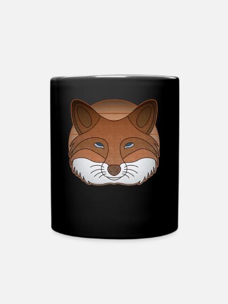 Fuchs Waldtier Motiv - Tasse einfarbig - Schwarz