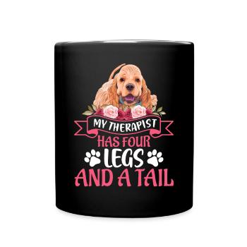 Cocker Spaniel Therapeut Hat Vier Beine Spaß - Tasse einfarbig - Schwarz - Vorne