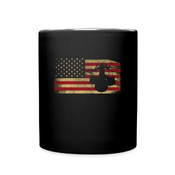 Schlagzeug Drummer Vintage Sunset USA Flag - Full Colour Mug - black - Front