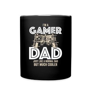 Ich bin ein Gamer Dad, genau wie ein normaler Dad - Tasse einfarbig - Schwarz - Vorne