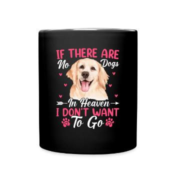 Golden Retrievers quand aucun chien au paradis s’amuse - Mug uni - noir - Devant