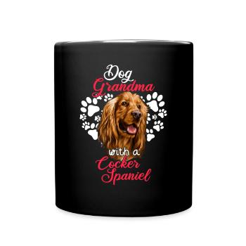 Dog Grandma With Cocker Spaniel Funny - Full Colour Mug - black - Front