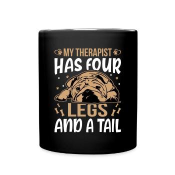 American Bulldog Therapist Has Four Legs - Full Colour Mug - black - Front