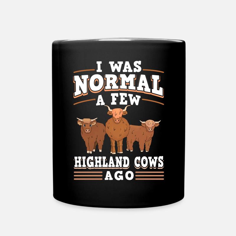 Scottish Highland Cattle Cow - Tasse einfarbig - Schwarz