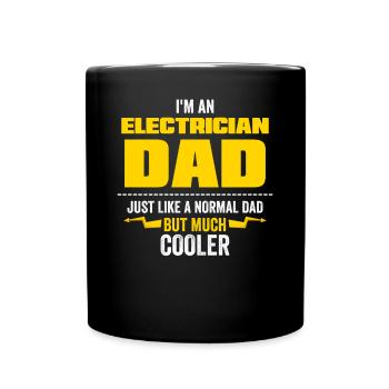 Ich bin ein Elektriker-Vater, genau wie ein normaler Vater - Tasse einfarbig - Schwarz - Vorne