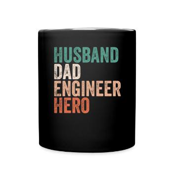 Husband Dad Engineer Hero, Gift Engineer Dad - Mug uni - noir - Devant