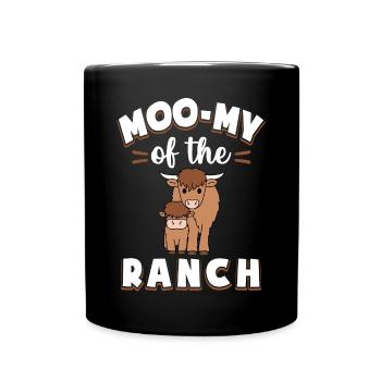 Scottish Highland Cattle Cow - Tasse einfarbig - Schwarz - Vorne