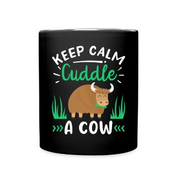 Scottish Highland Cattle Cow - Tasse einfarbig - Schwarz - Vorne