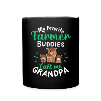 Scottish Highland Cattle Cow - Tasse einfarbig - Schwarz - Vorne