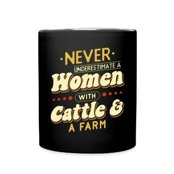 Scottish Highland Cattle Cow - Tasse einfarbig - Schwarz - Vorne