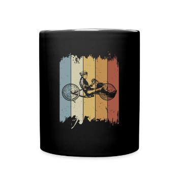 Vintage Handbike Handfahrrad - Tasse einfarbig - Schwarz - Vorne