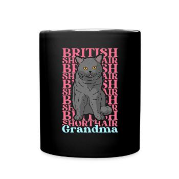 British Shorthair Grandma Cat Mom Cadeau - Mug uni - noir - Devant