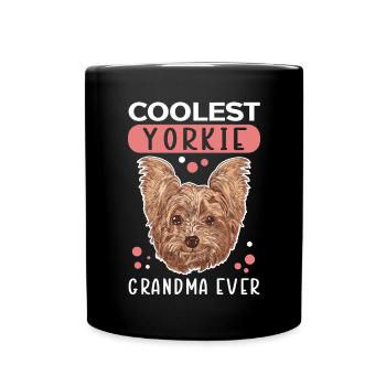 Grand-mère Yorkie | Yorkshire Terrier Dog Cadeau - Mug uni - noir - Devant